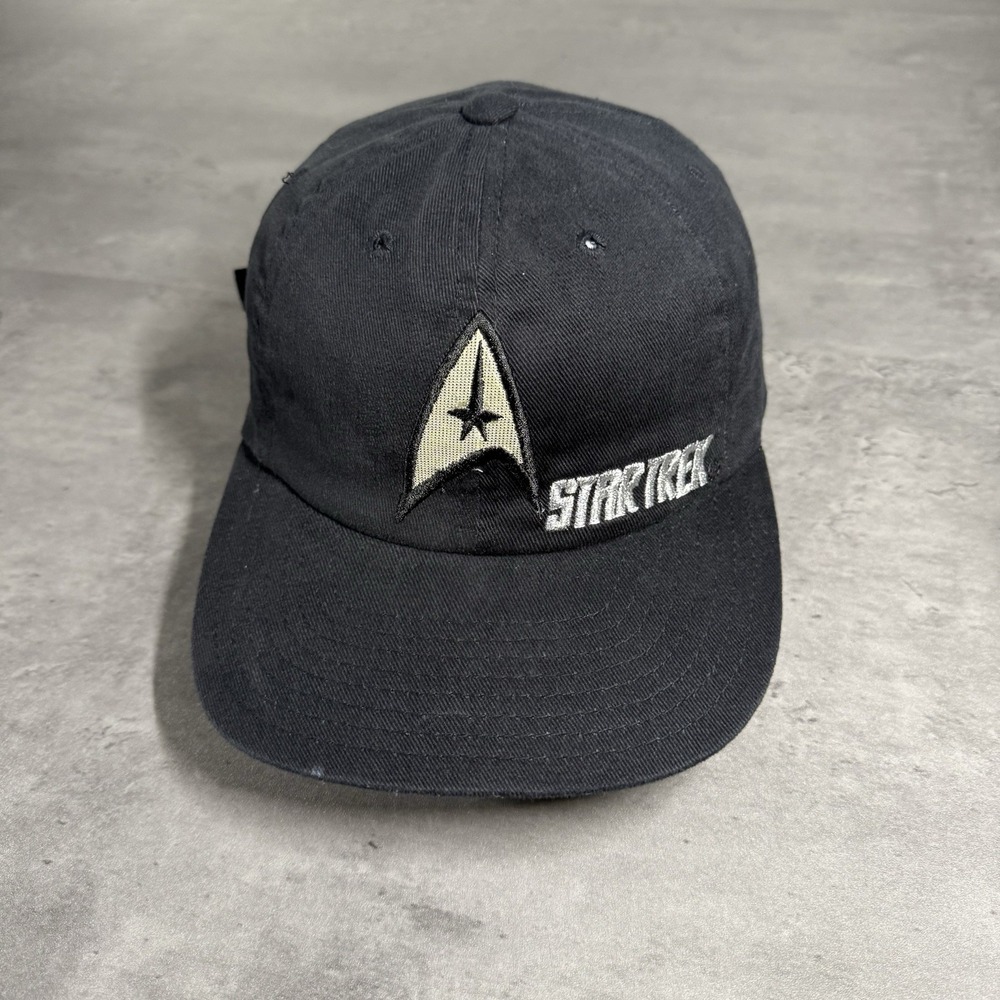 Vintage 90s Stark Trek Hat Black Strap Adjust American Needle Paramount 1996 Cap